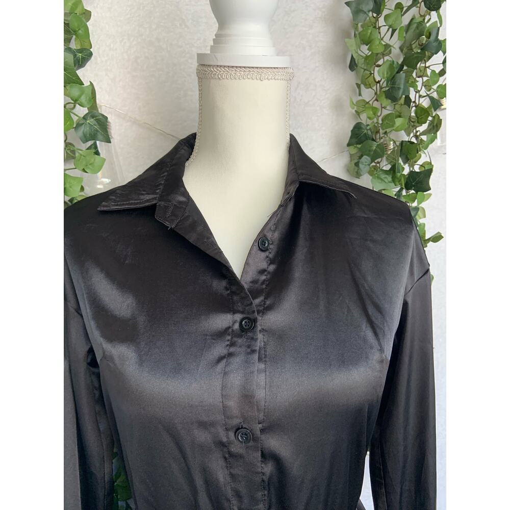 Pretty Little Thing Black Long Sleeve Button up Jumpsuit Women's XS-S - Picture 5 of 11